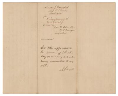 Lot #10 Abraham Lincoln Autograph Endorsement Signed as President to Promote Cavalry Lieutenant - Image 2