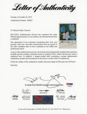 Lot #281 Andy Warhol Signed Postcard - Image 2