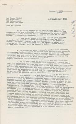 Lot #374 Muddy Waters and Johnny Winter Document Signed - Image 2