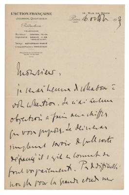 Lot #164 Charles Maurras Autograph Letter Signed - Image 1