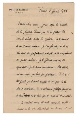Lot #111 Charles Nicolle Autograph Letter Signed - Image 1