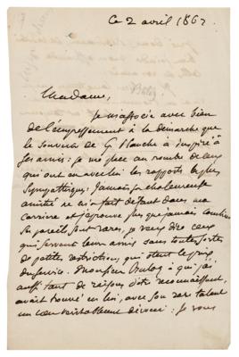 Lot #265 Eugene Delacroix Autograph Letter Signed - Image 1