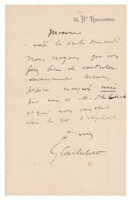 Lot #263 Gustave Caillebotte Autograph Letter Signed - Image 1
