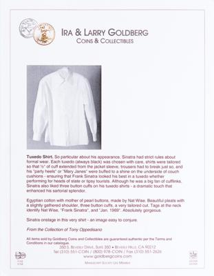 Lot #477 Frank Sinatra Personally-Owned Traveling Tuxedo Shirt - Image 4