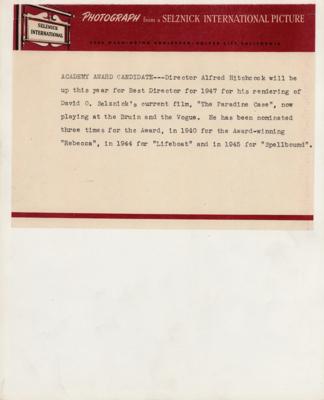 Lot #463 Alfred Hitchcock Signed Photograph - Image 2