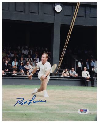 Lot #657 Rod Laver (2) Signed Items - Photograph and Trading Card - Image 1
