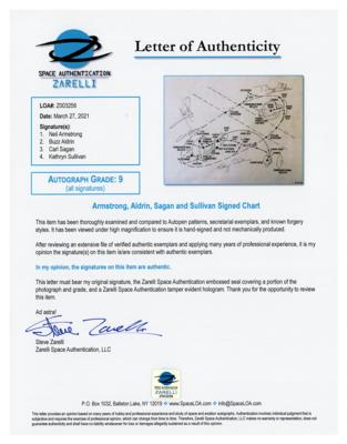Lot #229 Neil Armstrong, Buzz Aldrin, and Carl Sagan Signed Diagram on Mars Exploration - Image 7