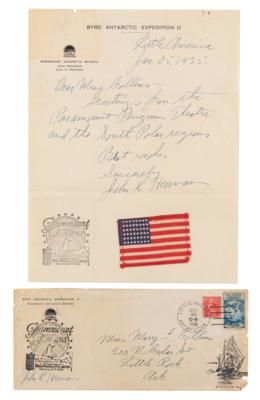 Lot #114 Richard E. Byrd Flown South Pole Flags with 1934 Second Antarctic Expedition Archive - Image 1
