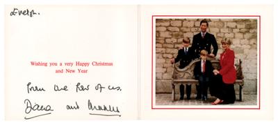 Lot #89 Princess Diana and King Charles III Signed Christmas Card (1991) - Image 1
