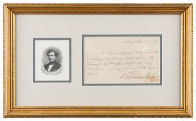 Lot #9 Franklin Pierce Document Signed as President - Image 1