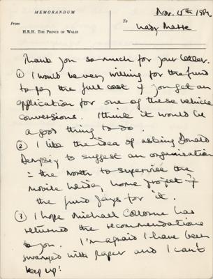 Lot #83 King Charles III Autograph Letter Signed on Diana's Pregnancy - Image 1