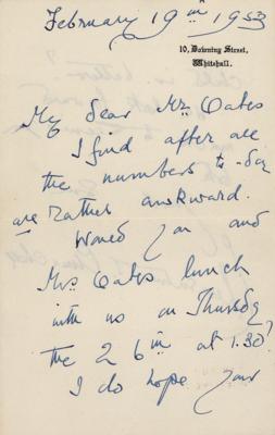 Lot #131 Clementine Churchill Autograph Letter Signed - Image 1