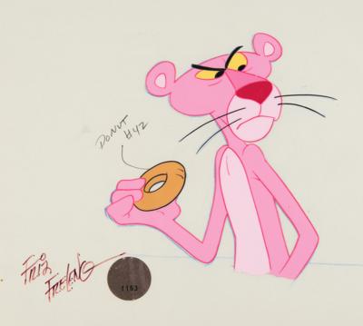 Lot #916 Friz Freleng signed production cel and drawing from The Pink Panther Show Production Cel and Drawing - Image 2