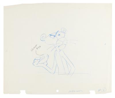 Lot #916 Friz Freleng signed production cel and drawing from The Pink Panther Show Production Cel and Drawing - Image 3