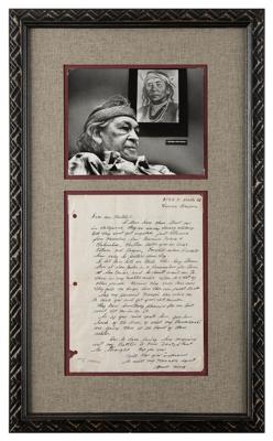 Lot #134 Nino Cochise Autograph Letter Signed - Image 1