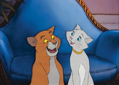 Lot #758 Duchess and Thomas O'Malley production cel from The Aristocats - Image 1