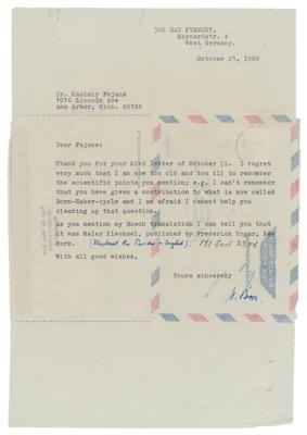 Lot #127 Max Born Typed Letter Signed - Image 1