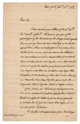 Lot #193 Thomas Gage Autograph Letter Signed on Native-Settler Relations - Image 1