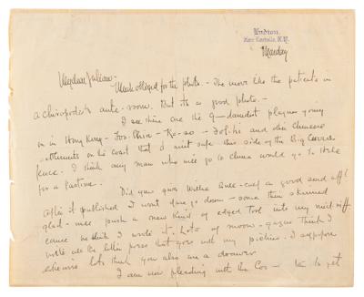 Lot #275 Frederic Remington Autograph Letter Signed with Sketch - Image 1
