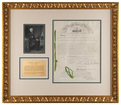 Lot #7 Andrew Jackson Patent Document Signed as President - Image 1