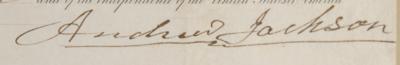 Lot #7 Andrew Jackson Patent Document Signed as President - Image 3