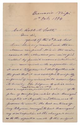 Lot #196 Jefferson Davis Autograph Letter Signed on Beauregard, Hood, and Sherman - Image 1