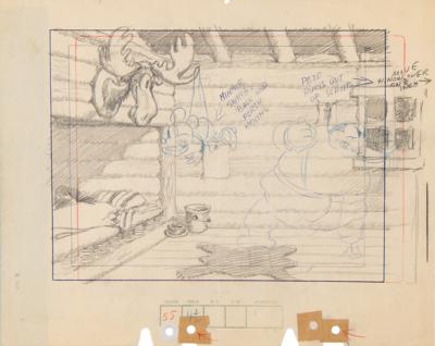Lot #678 Minnie Mouse and Peg Leg Pete production drawings from The Klondike Kid - Image 1