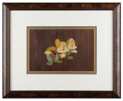 Lot #694 Happy and Sneezy production cel from Snow White and the Seven Dwarfs - Image 2