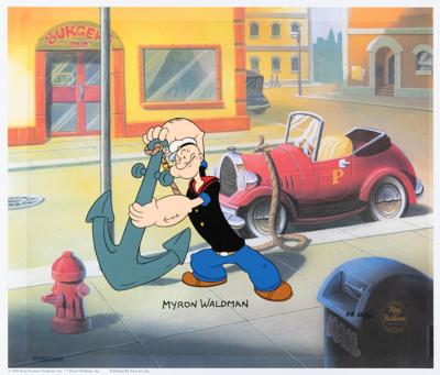 Lot #801 Myron Waldman Signed Limited Edition Popeye Cel: 'Anchor Parking' - Image 1