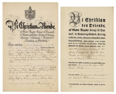 Lot #137 Danish Kings (2) Documents Signed - Image 1