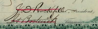 Lot #99 John D. Rockefeller, Henry Flagler, and Jabez A. Bostwick Document Signed - Image 3