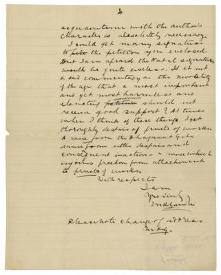 Lot #96 Mohandas Gandhi Autograph Letter Signed (1894) on Theosophy - Image 4