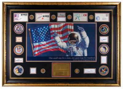 Lot #215 Apollo Moonwalkers Complete Signature Display - Image 1