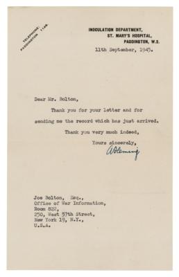 Lot #109 Alexander Fleming Handwritten Manuscript on Penicillin - Image 2