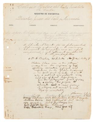 Lot #108 Albert Einstein Signed Guestbook Page From His 1930 Trip to Havana, Cuba - Image 3