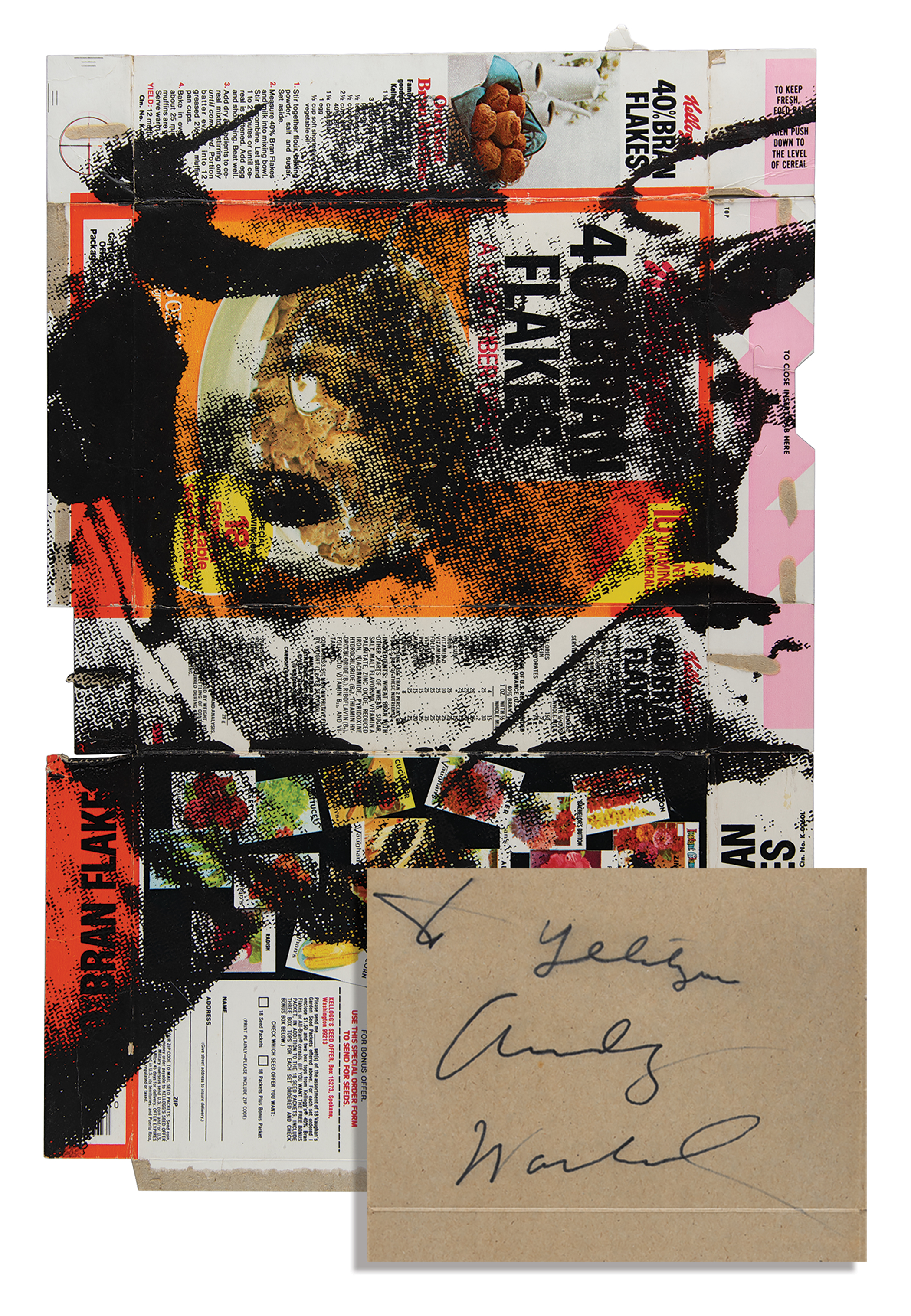 Andy Warhol Signed Original 'Cow' Screenprint on Kellogg's