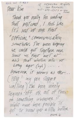 Lot #6087 Jerry Garcia Ultra-Rare Autograph Letter Signed with Sketch of Grateful Dead at Greek Theatre - Image 2
