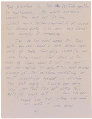 Lot #6087 Jerry Garcia Ultra-Rare Autograph Letter Signed with Sketch of Grateful Dead at Greek Theatre - Image 6