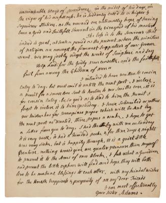 Lot #6004 Abigail Adams Autograph Letter Signed as First Lady on French Revolution: 