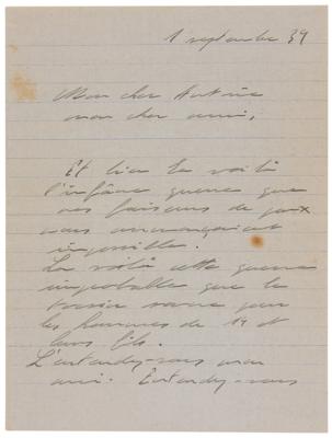 Lot #6024 Charles de Gaulle Letter Written On the