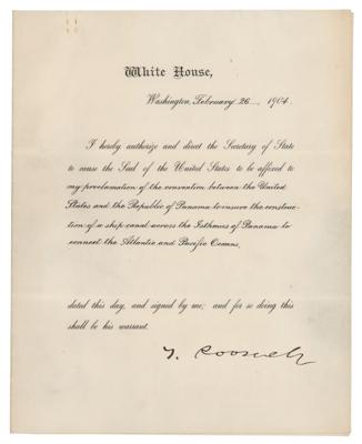 Lot #6021 President Theodore Roosevelt Signed