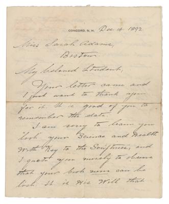 Lot #6036 Mary Baker Eddy Autograph Letter Signed: 
