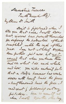 Lot #6032. Charles Dickens Letter on the Origin of A Christmas Carol (March 1843)