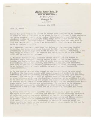 Lot #6029 Martin Luther King, Jr. Letter: 