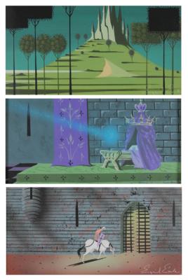 Lot #6080 Sleeping Beauty: (3) Concept Paintings by Eyvind Earle - Image 1