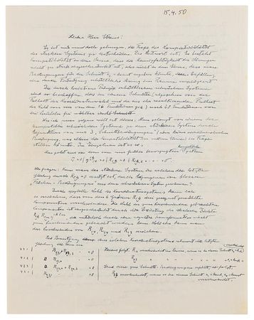 Lot #6047 Albert Einstein Autograph Letter Signed on Unified Field Theory with Equations (including his favorite equation ?Rik =0?) - Image 2