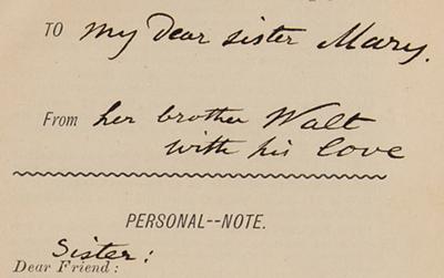 Lot #6031 Walt Whitman 