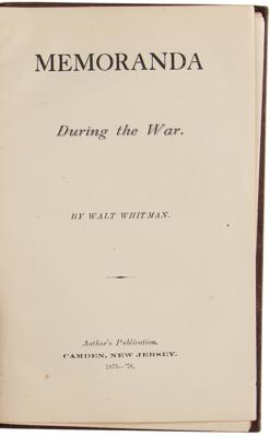 Lot #6031 Walt Whitman 