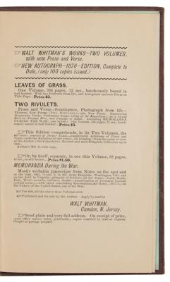 Lot #6031 Walt Whitman 