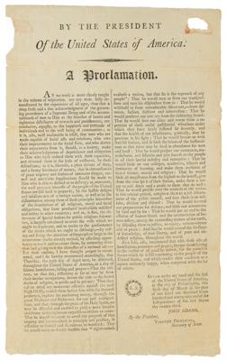 Lot #6003 John Adams Broadside for Presidential